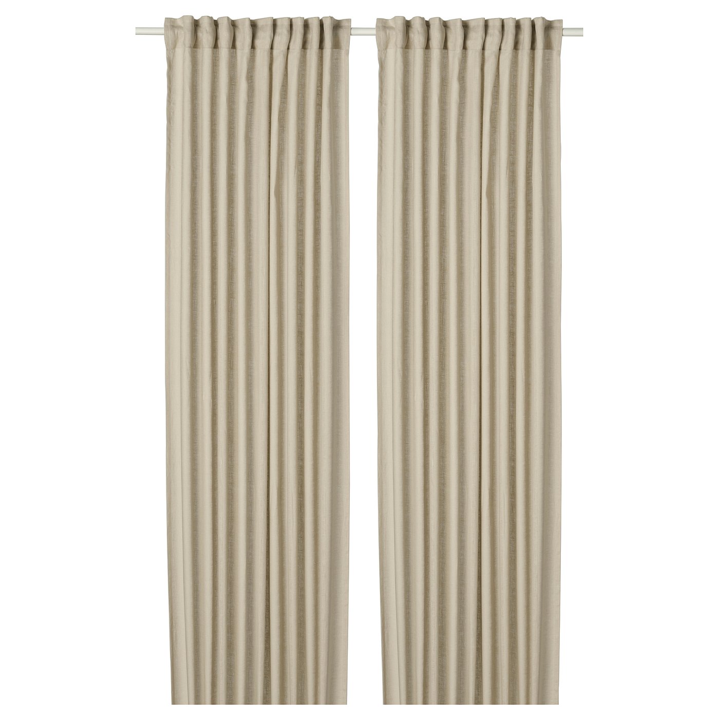 DYTÅG curtains, 1 pair, beige/with heading tape, 57x98"